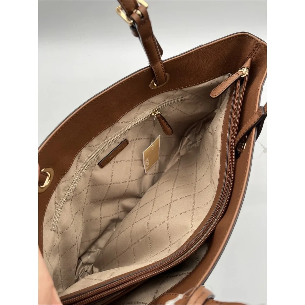 NWT Michael Kors Walsh MD MF Tote Brown Luggage MK Signature Shoulder Bag - Picture 6 of 12
